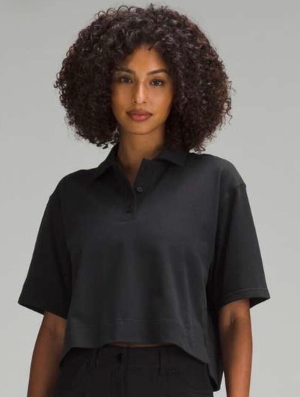 Lululemon Swiftly Tech Relaxed-Fit Polo Shirt Black Sz 14 New